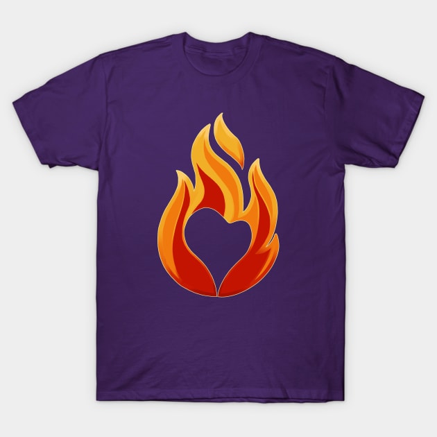 Heart On Fire T-Shirt by pencilnekarts